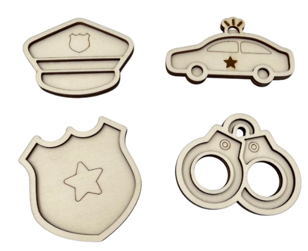 Vulvormen - Politie - Set van 4