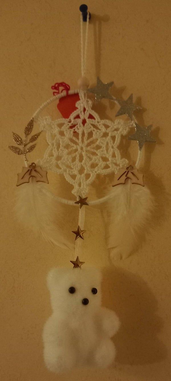 attrape-rêve "ourson" à accrocher dans le sapin ou dans la maison