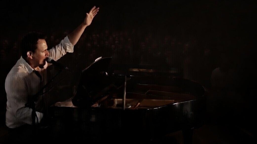 Billy Haun at the piano