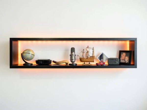 Pristine Backlit Floating Wall Shelf - Full Color