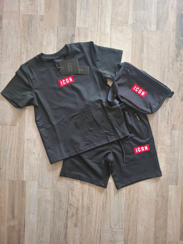 Stoere set ICON Boys Black + tasje