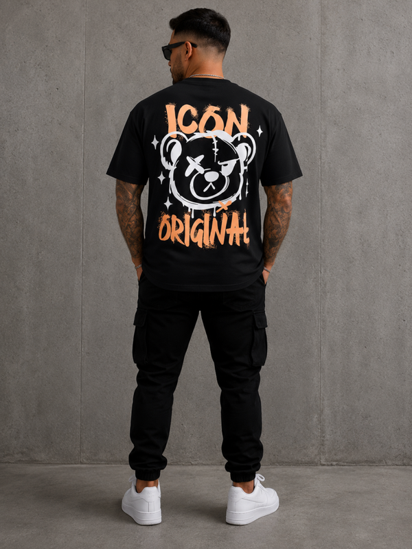 Stoer shirt ICON Black/Peach