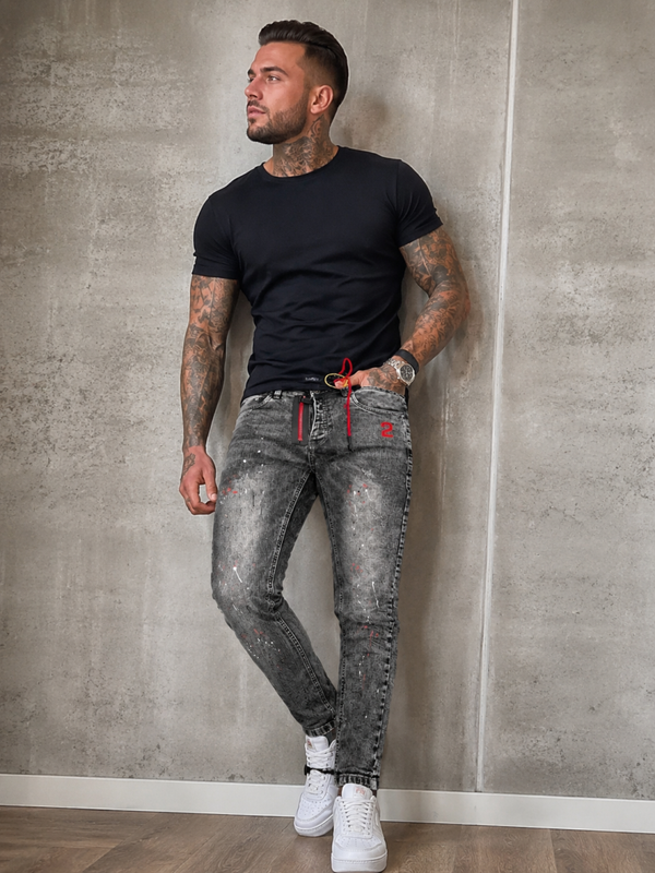 Stoere jeans ICON Men Black/Red
