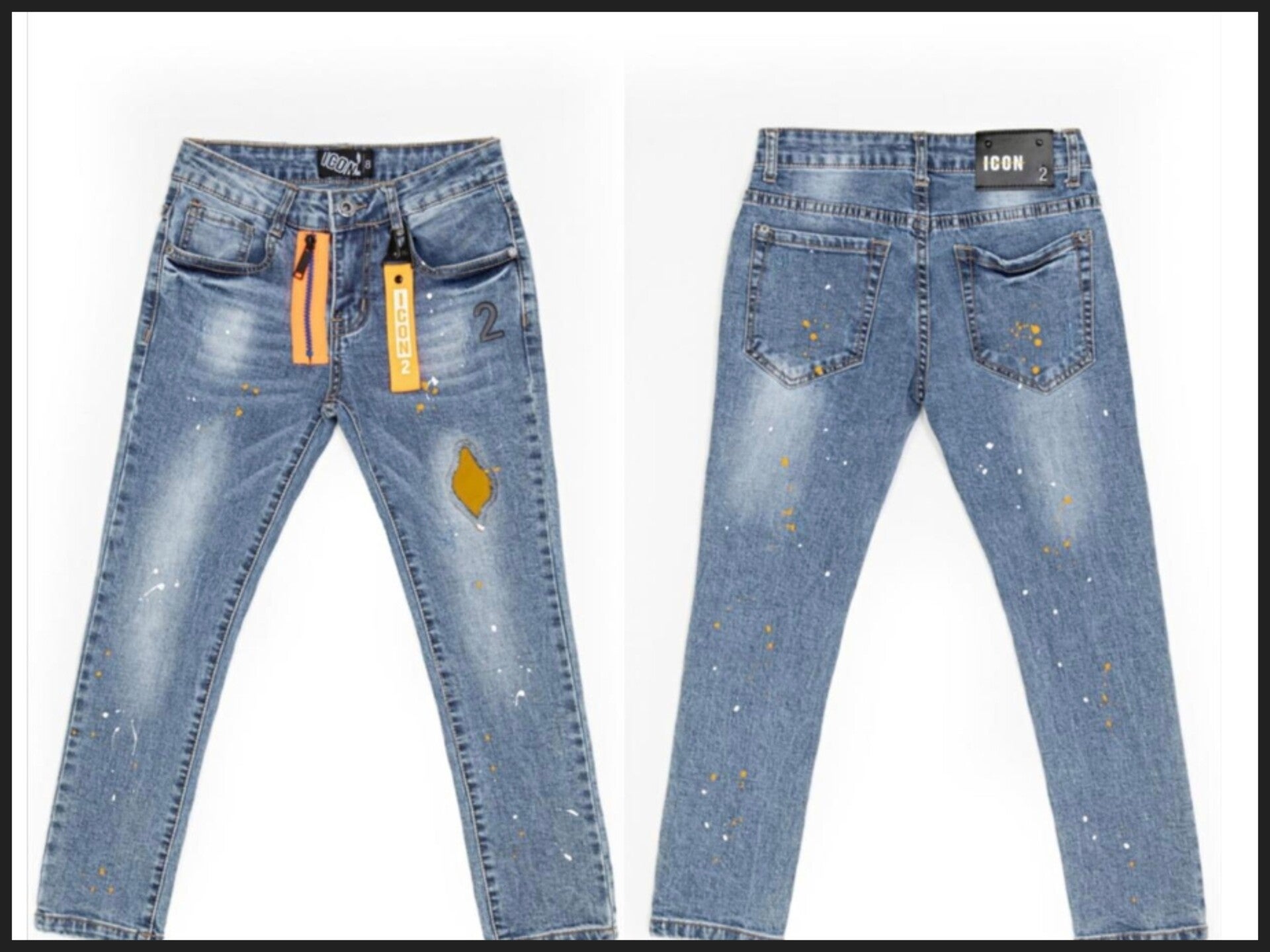 Stoere jeans ICON Blue & Orange