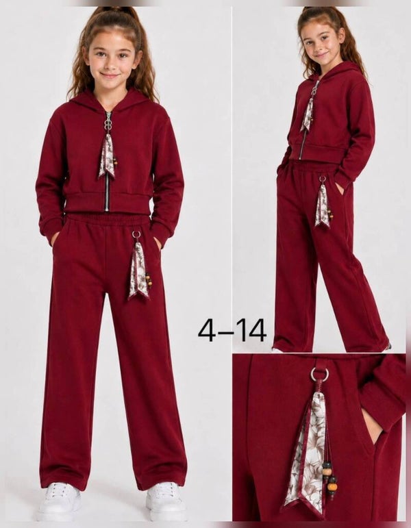 Zeer mooie set Girl Bordeaux Rood