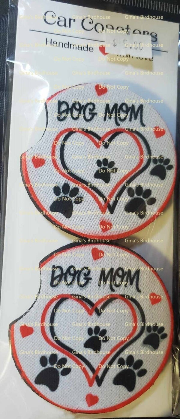Dog Mom w/black & red hearts