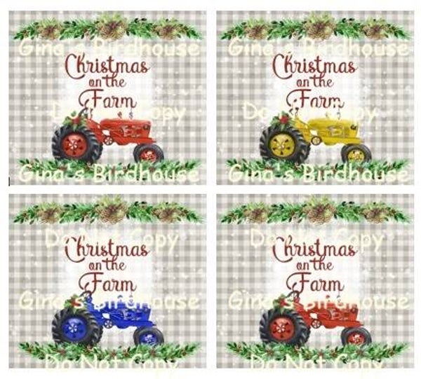 Christmas Tractor Coasters