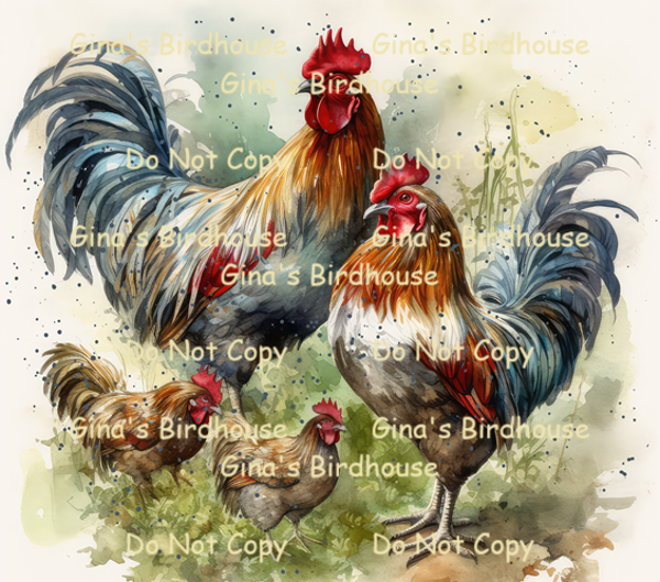 Rooster and Hen Tumbler