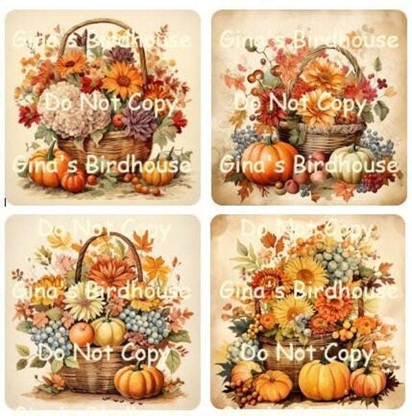Fall Basket Coasters