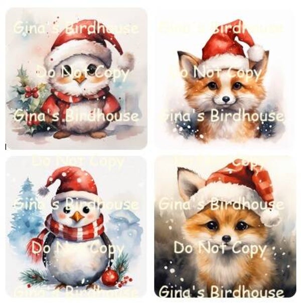 Fox & Penguin Coasters