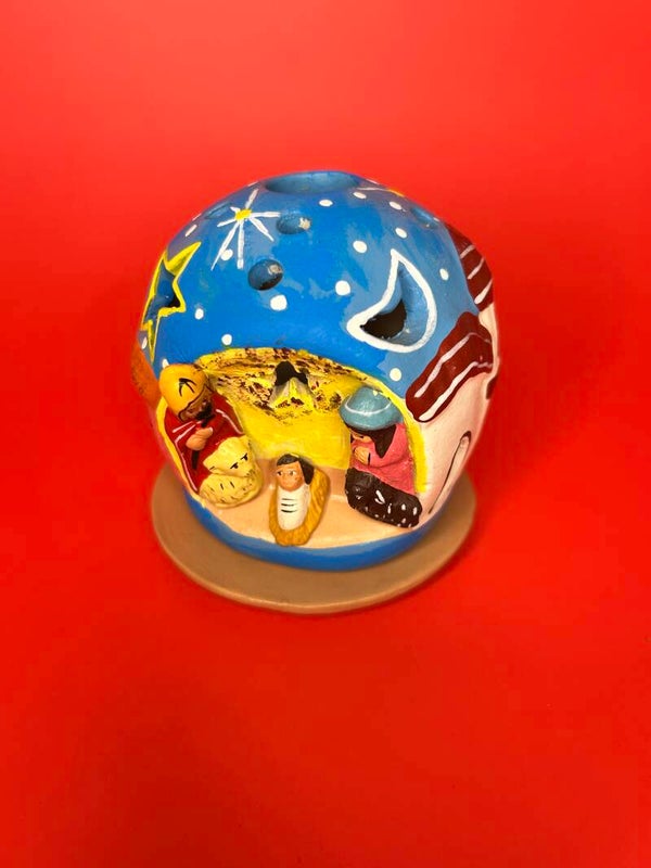 Portacandela  a forma di presepe