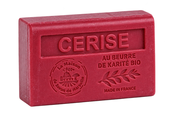 Savon artisanal parfumé à la cerise du Vaucluse au beurre de karité bio