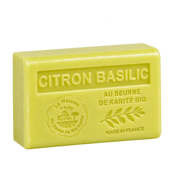 Savon artisanal citron basilic au beurre de karité bio nourrissant