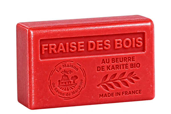 Savon artisanal senteur fraise des bois au beurre de karité bio.