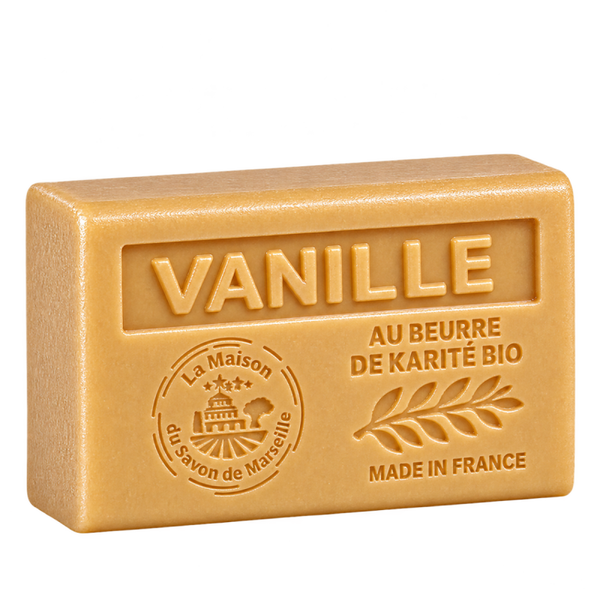 Savon artisanal parfum vanille, enrichi en beurre de karité bio