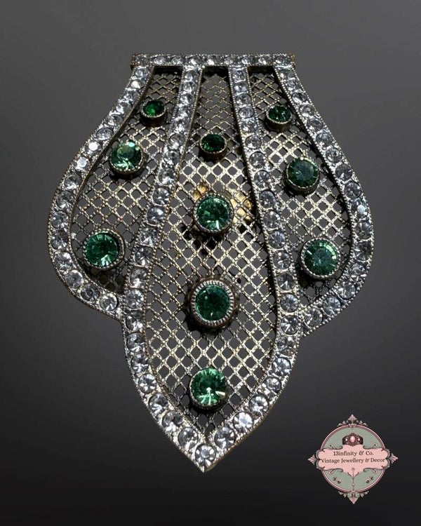 1930s with this stunning Czechoslovakian dress/fur clip
