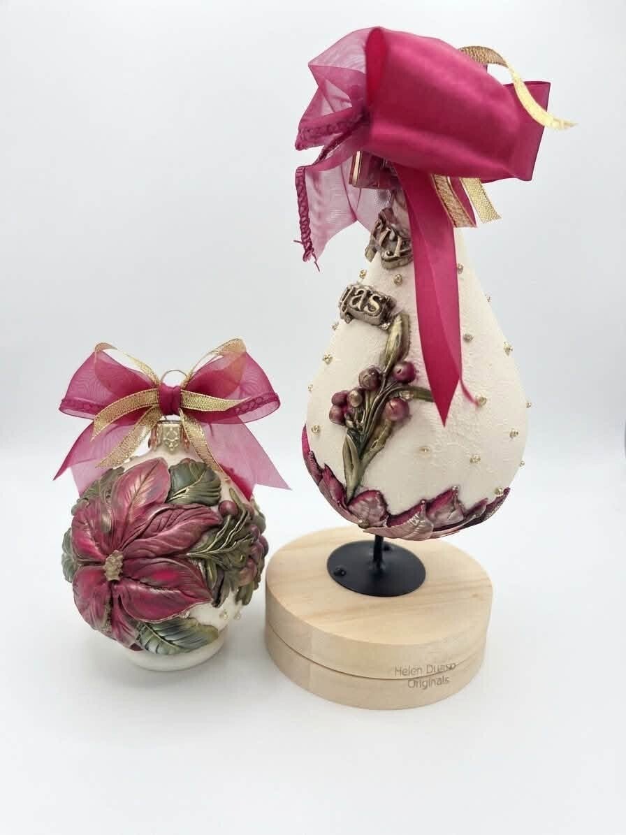 Luxury Handcrafted Christmas Keepsake Set: 4-Piece Ornament Collection & Designer Storage Box