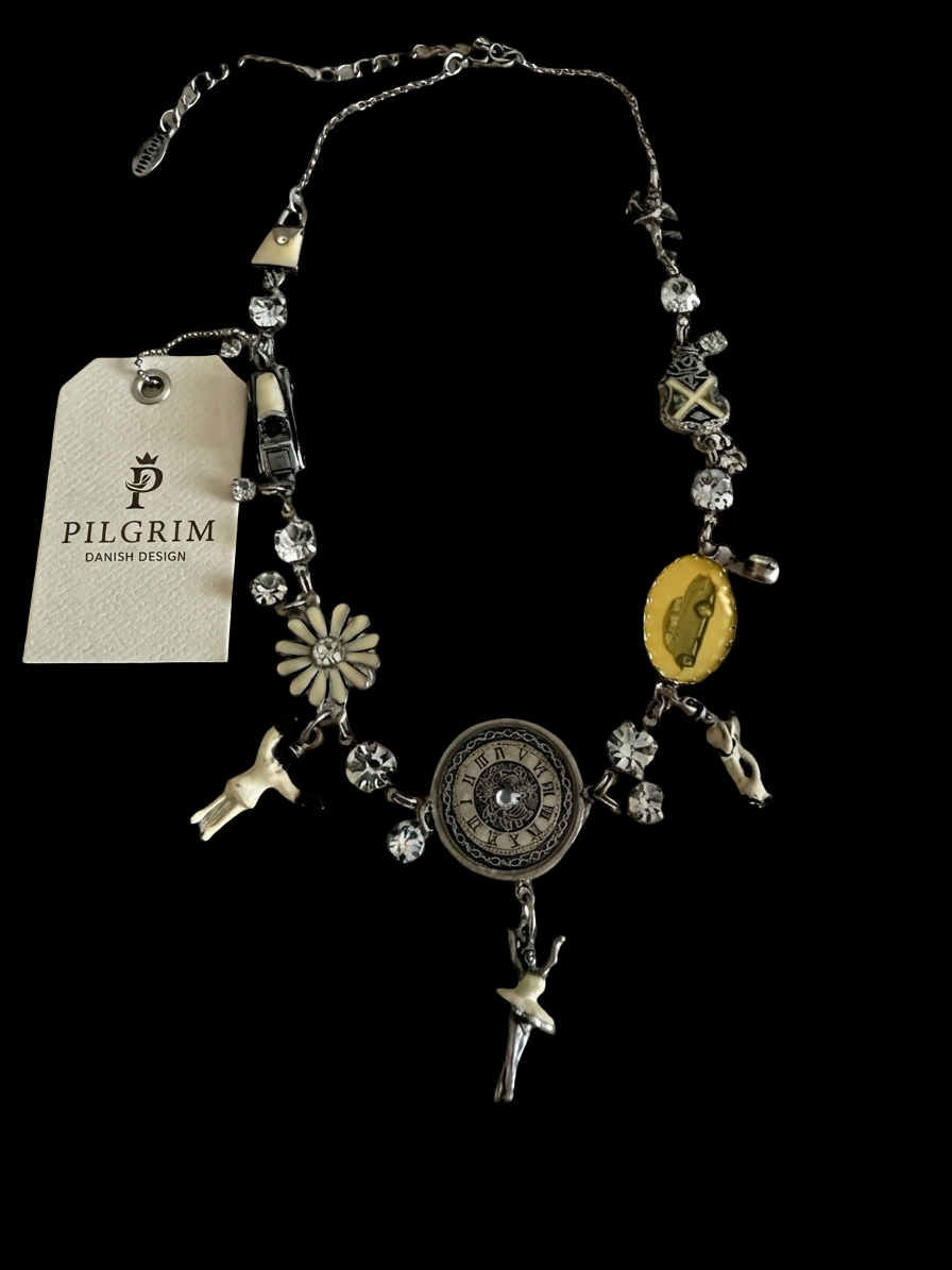 Vintage Danish Design Multi-charm Chunky Statement Necklace