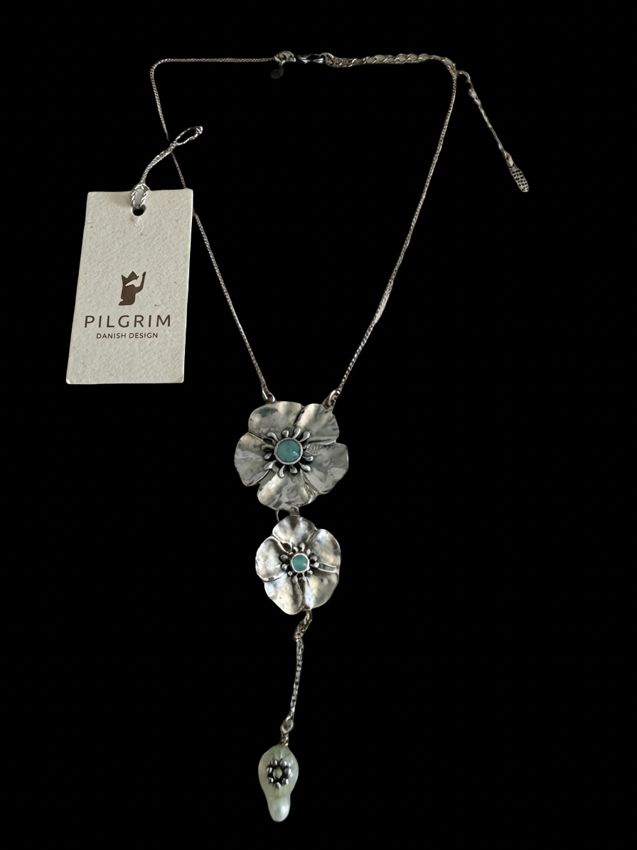 Vintage Pilgrim Danish Design "Blossom" Drop Necklace