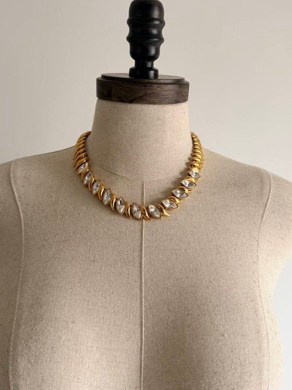 Vintage Napier Crystal Marquise Collar Necklace
