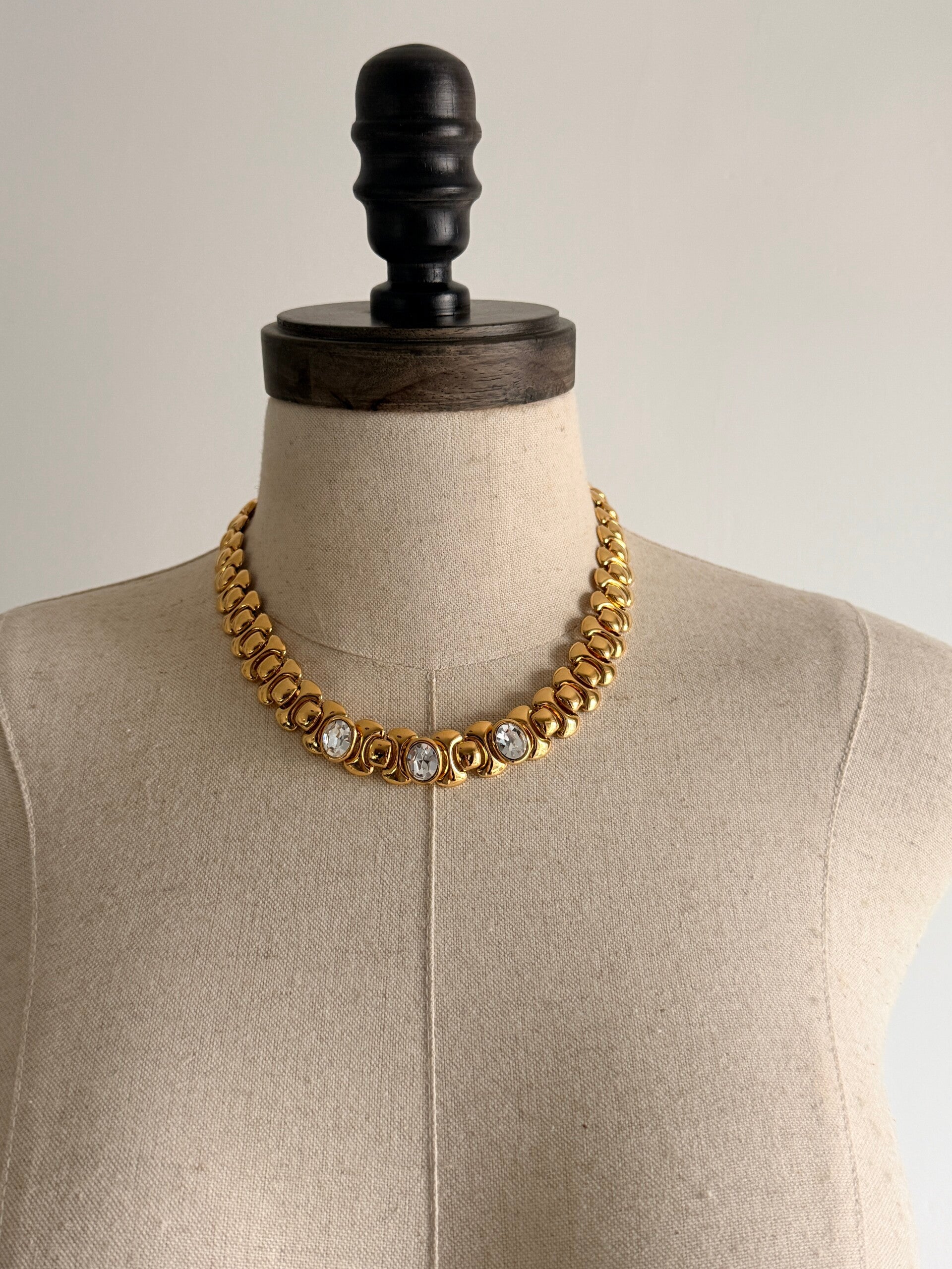 Vintage Napier Nightlights Series 3-stone Crystal Choker