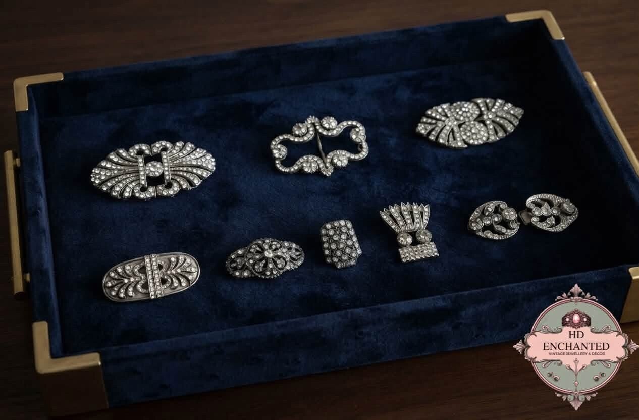 Art Deco era belt buckles, produced between 1915 and 1935.