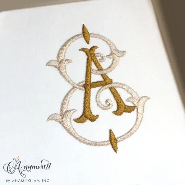 A and E, AE EA Embroidery Monogram Design