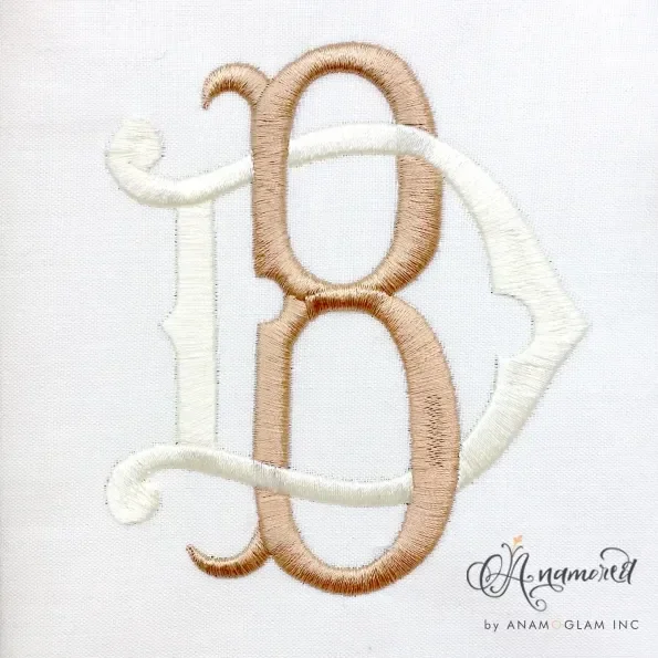 B and D, BD DB Embroidery Monogram