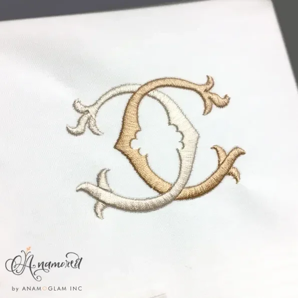 C and C Interlocking Embroidery Monogram Design, CC