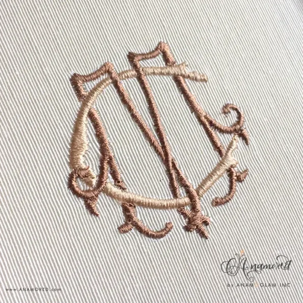 C and M, CM MC Embroidery Monogram 2
