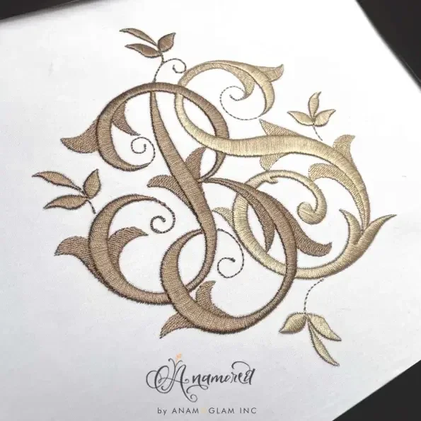B and S, BS SB Embroidery Monogram