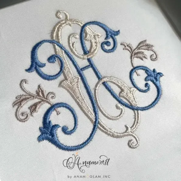 C and H, CH HC Embroidery Monogram