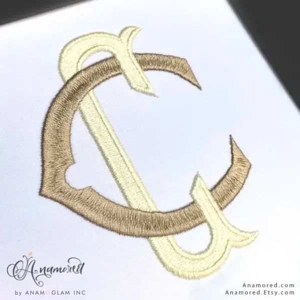 Interlocking C and C Embroidery Monogram, CC 2