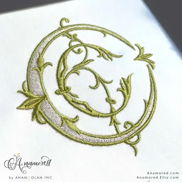 Interlocking C and C Embroidery Monogram Design, CC 3