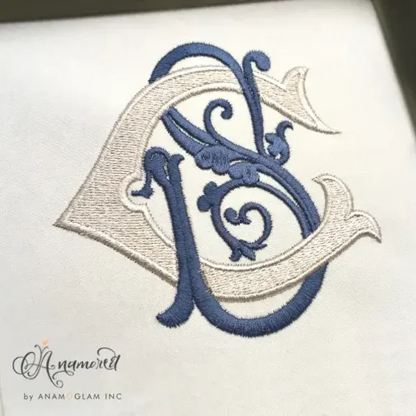Interlocking C and S, CS SC Embroidery Monogram