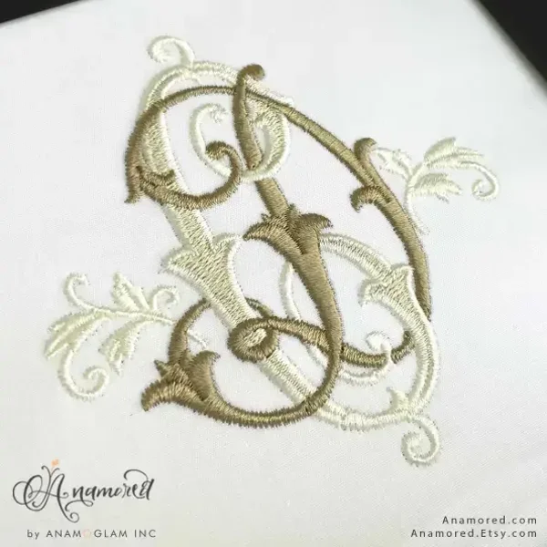 Interlocking D and C Embroidery Monogram Design, DC CD