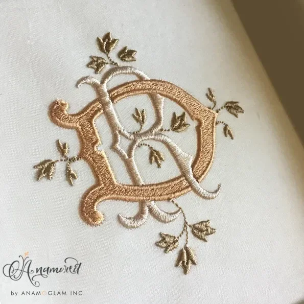 Interlocking D and R, DR RD Embroidery Monogram Design