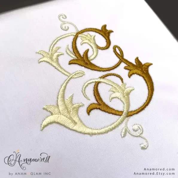 Interlocking E and G, EG, GE Embroidery Monogram Design