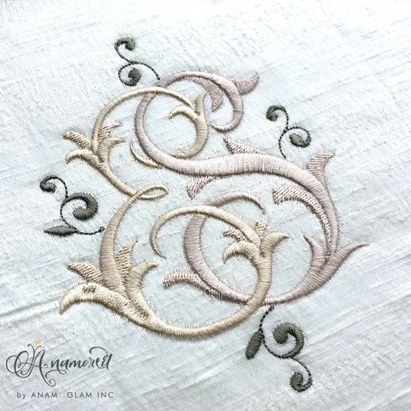Interlocking E and S Embroidery Monogram Design, ES SE