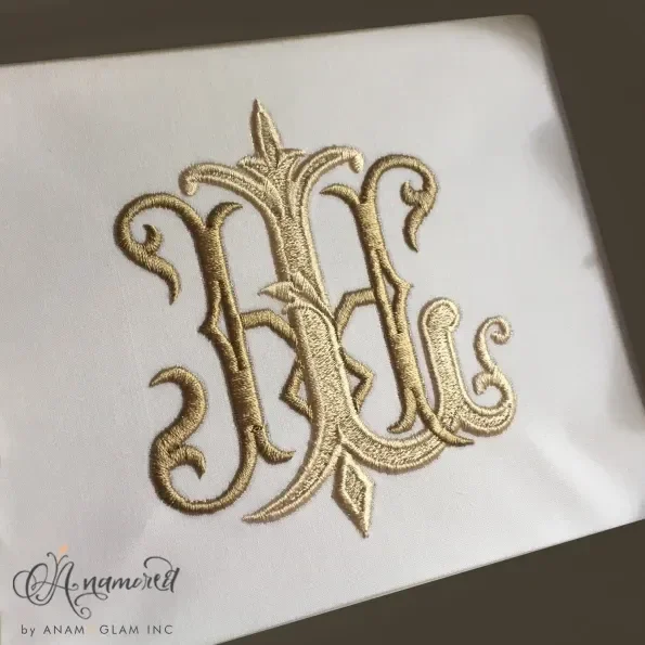 Interlocking H and L, HL, LH Embroidery Monogram 2
