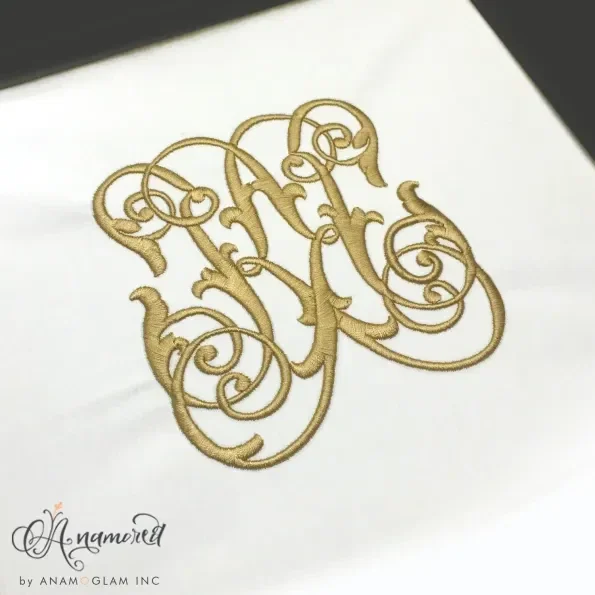 Interlocking KK Embroidery Monogram