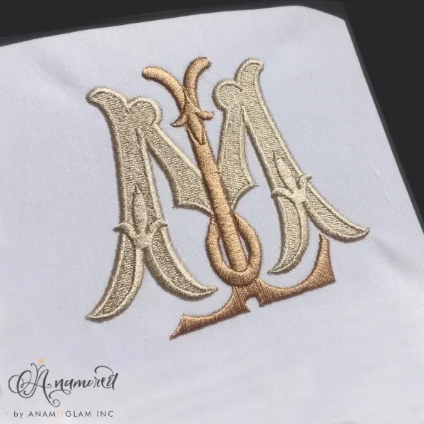 Interlocking M and L Embroidery Monogram