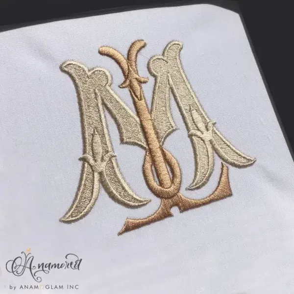 Interlocking M and L Embroidery Monogram