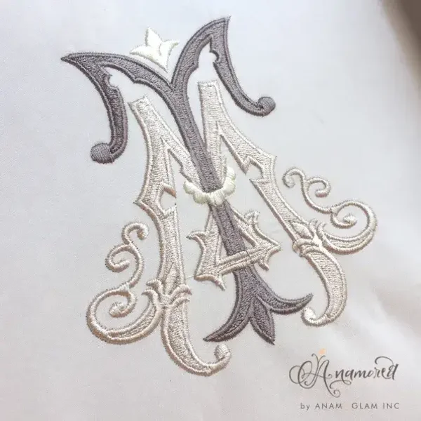 Interlocking M and T Embroidery Monogram