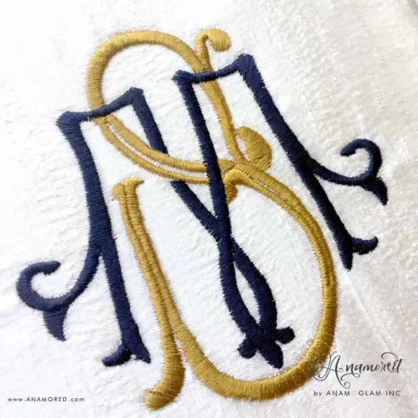 M and S, MS SM Embroidery Monogram