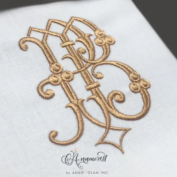 P and B, PB, BP Embroidery Monogram