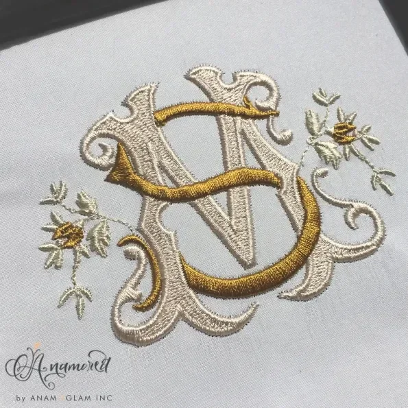 S and M, SM or MS Embroidery Monogram