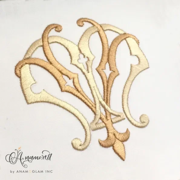 V and M, VM, MV Embroidery Monogram