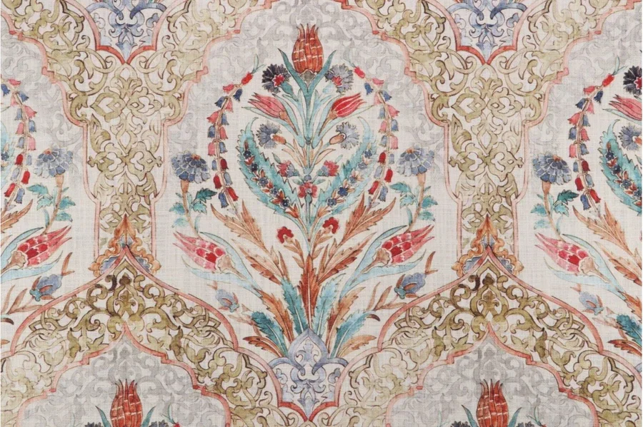 Worth Suede Hamilton Fabric: Painted Moorish Garden KC