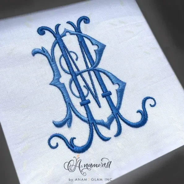 Interlocking M and B, MB BM Embroidery Monogram